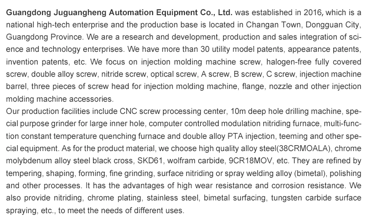 Hard Bimetal Tungsten Carbide Screw for Injection Molding Machine